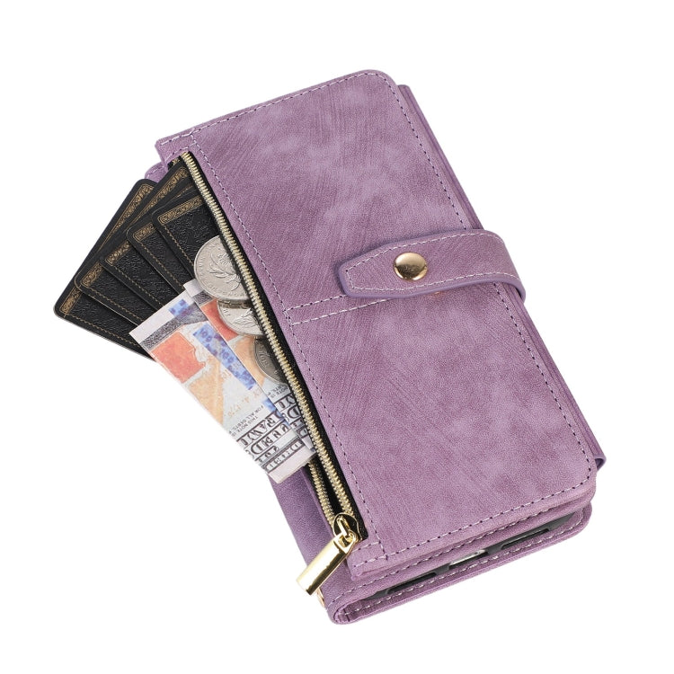 For iPhone XR Dream 9-Card Wallet Zipper Bag Leather Phone Case
