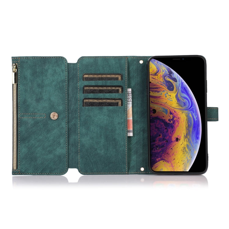 For iPhone XS Max Dream 9-Card Wallet Zipper Bag Leather Phone Case