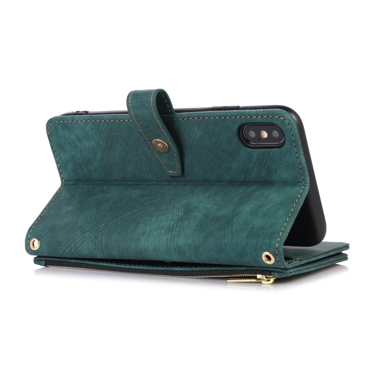 For iPhone XS Max Dream 9-Card Wallet Zipper Bag Leather Phone Case