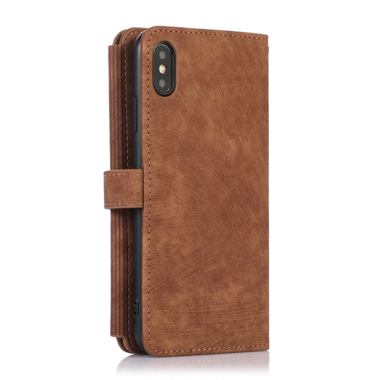 For iPhone XS Max Dream 9-Card Wallet Zipper Bag Leather Phone Case