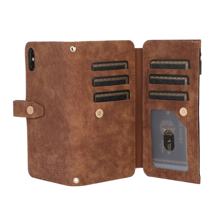 For iPhone XS Max Dream 9-Card Wallet Zipper Bag Leather Phone Case