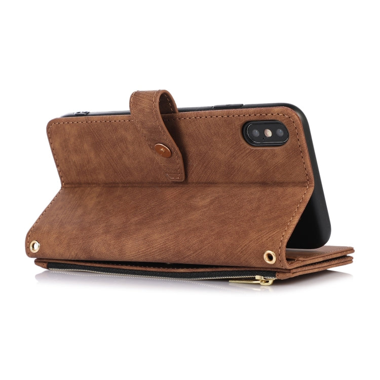 For iPhone XS Max Dream 9-Card Wallet Zipper Bag Leather Phone Case