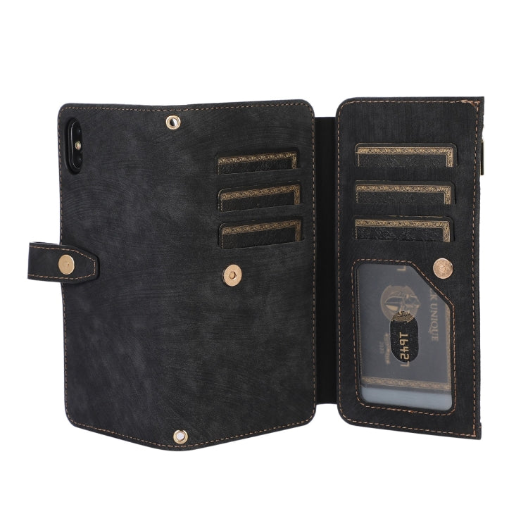 For iPhone XS Max Dream 9-Card Wallet Zipper Bag Leather Phone Case