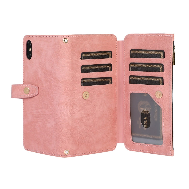 For iPhone XS Max Dream 9-Card Wallet Zipper Bag Leather Phone Case