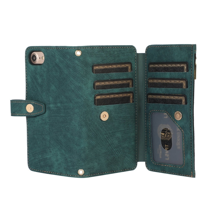 For iPhone SE 2022 / 2020 / 7 / 8 Dream 9-Card Wallet Zipper Bag Leather Phone Case