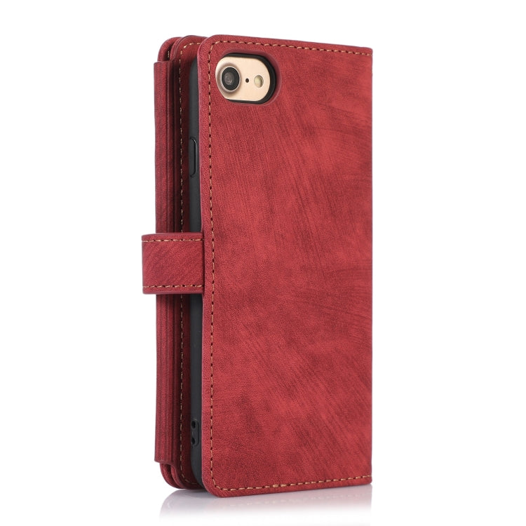 For iPhone SE 2022 / 2020 / 7 / 8 Dream 9-Card Wallet Zipper Bag Leather Phone Case