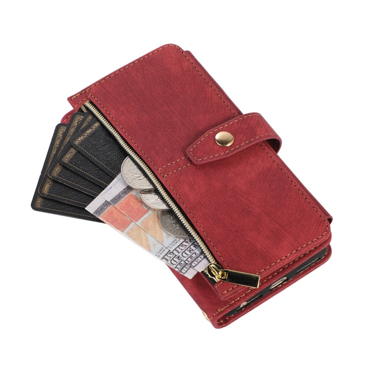 For iPhone SE 2022 / 2020 / 7 / 8 Dream 9-Card Wallet Zipper Bag Leather Phone Case