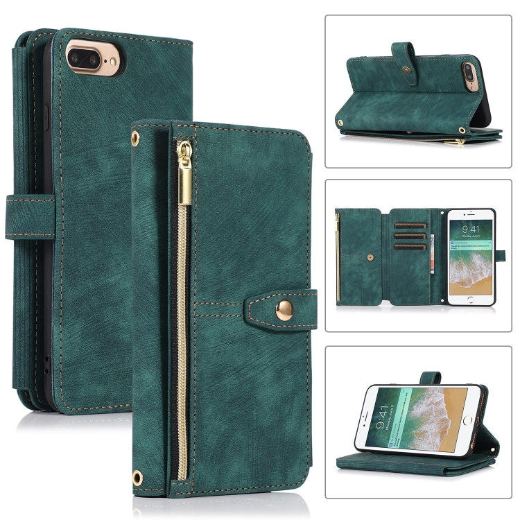 For iPhone 7 Plus / 8 Plus Dream 9-Card Wallet Zipper Bag Leather Phone Case