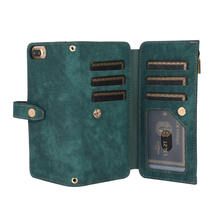 For iPhone 7 Plus / 8 Plus Dream 9-Card Wallet Zipper Bag Leather Phone Case
