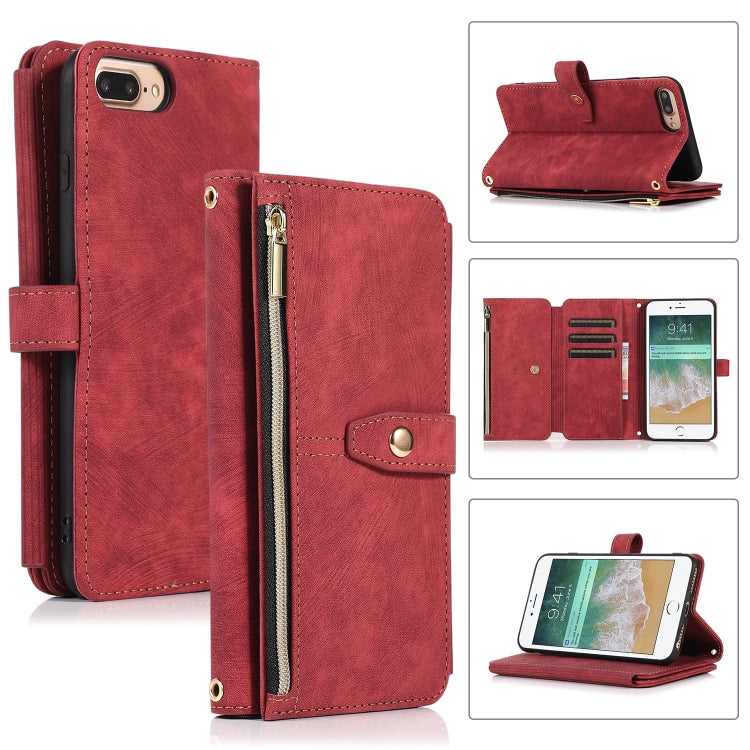 For iPhone 7 Plus / 8 Plus Dream 9-Card Wallet Zipper Bag Leather Phone Case