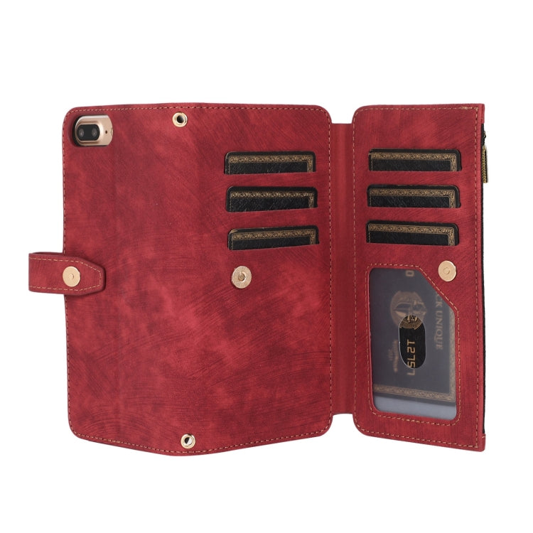 For iPhone 7 Plus / 8 Plus Dream 9-Card Wallet Zipper Bag Leather Phone Case
