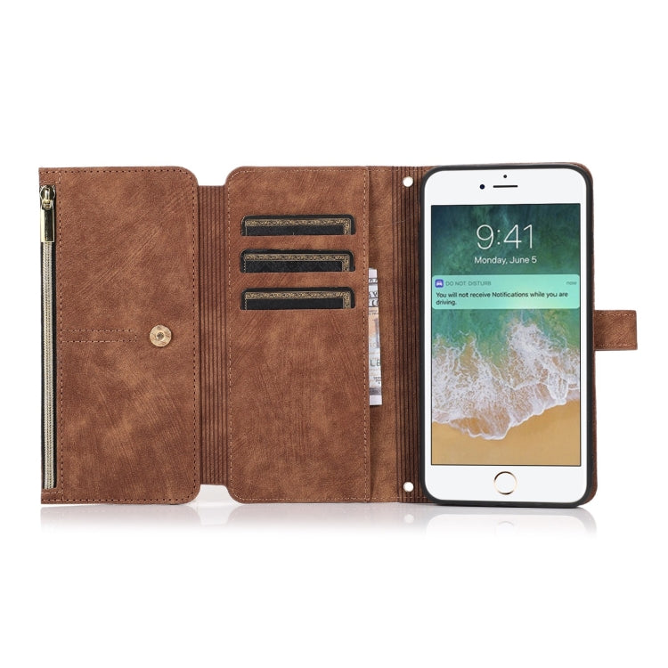 For iPhone 7 Plus / 8 Plus Dream 9-Card Wallet Zipper Bag Leather Phone Case