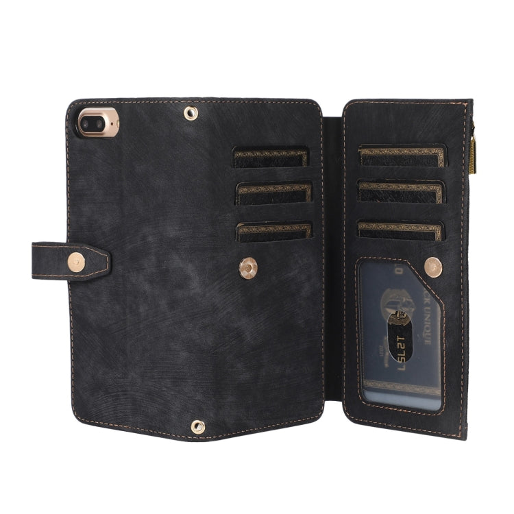 For iPhone 7 Plus / 8 Plus Dream 9-Card Wallet Zipper Bag Leather Phone Case