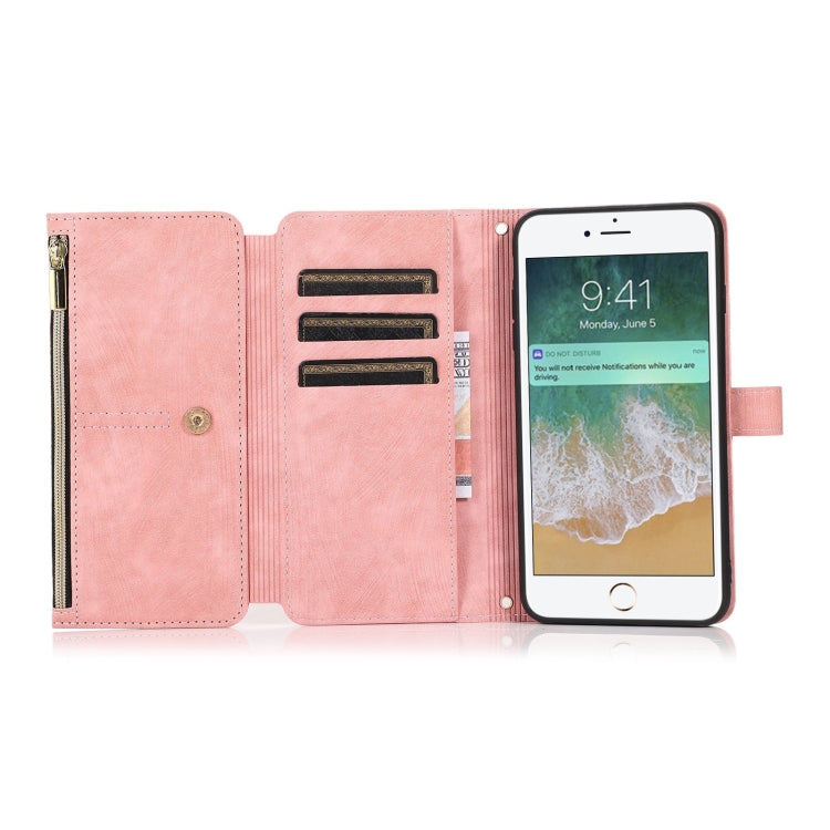 For iPhone 7 Plus / 8 Plus Dream 9-Card Wallet Zipper Bag Leather Phone Case