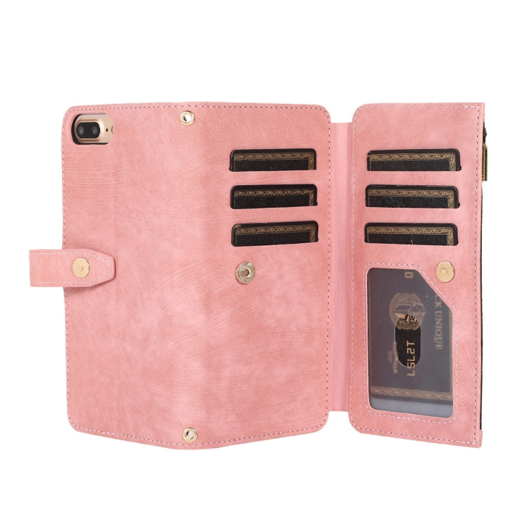 For iPhone 7 Plus / 8 Plus Dream 9-Card Wallet Zipper Bag Leather Phone Case