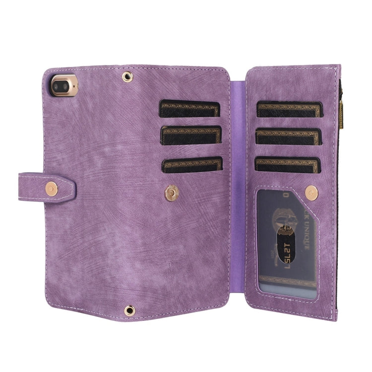 For iPhone 7 Plus / 8 Plus Dream 9-Card Wallet Zipper Bag Leather Phone Case