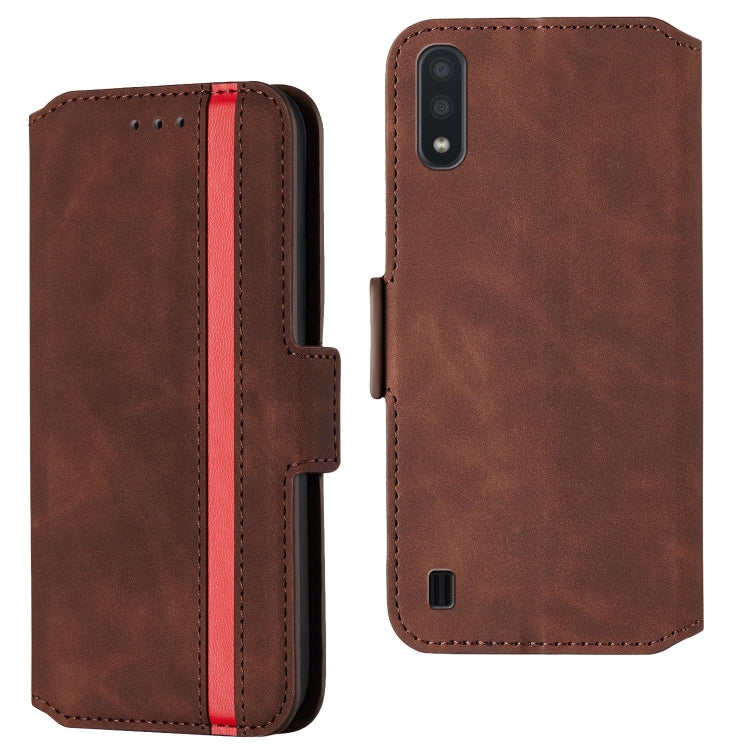 For Galaxy A01 Vintage Matte Oil-edge Horizontal Flip Leather Case with Bracket & Card Slots