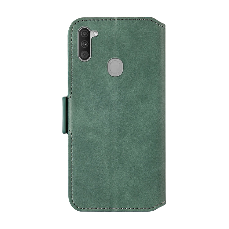 For Galaxy A11 Vintage Matte Oil-edge Horizontal Flip Leather Case with Bracket & Card Slots