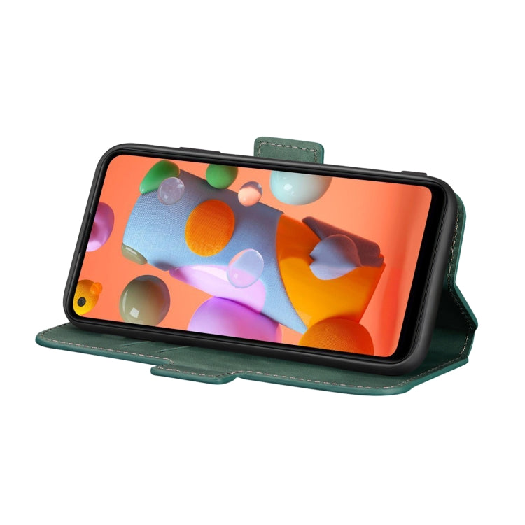 For Galaxy A11 Vintage Matte Oil-edge Horizontal Flip Leather Case with Bracket & Card Slots