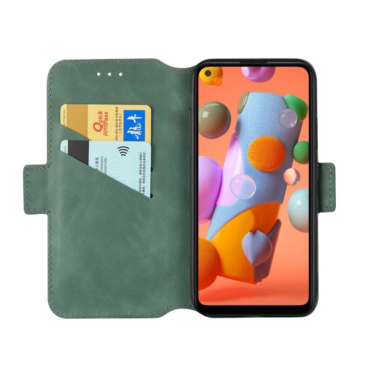 For Galaxy A11 Vintage Matte Oil-edge Horizontal Flip Leather Case with Bracket & Card Slots