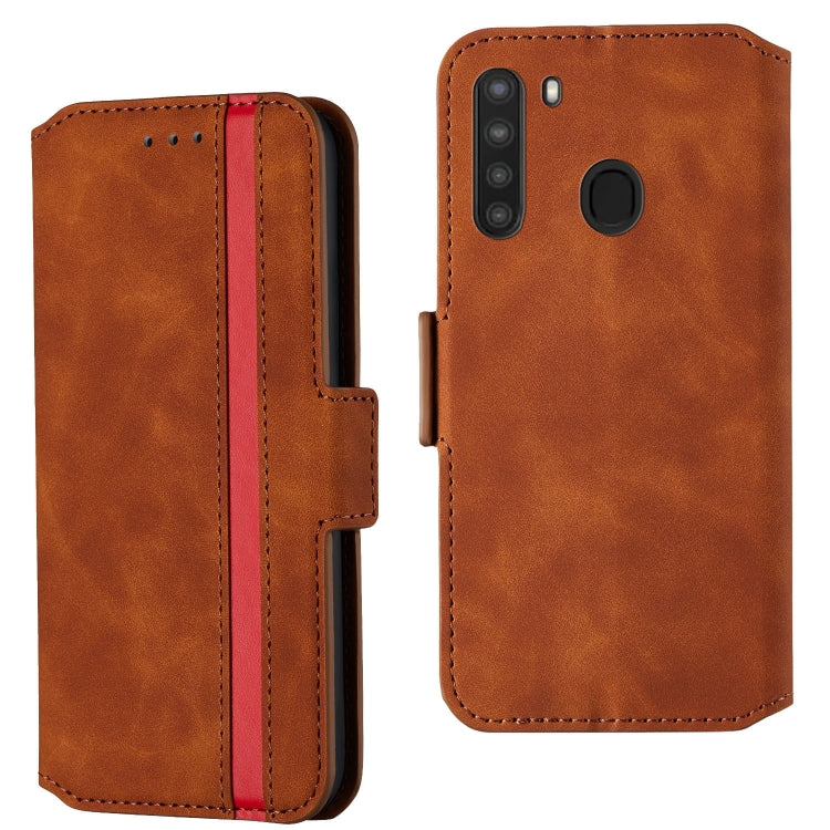 For Galaxy A21 Vintage Matte Oil-edge Horizontal Flip Leather Case with Bracket & Card Slots