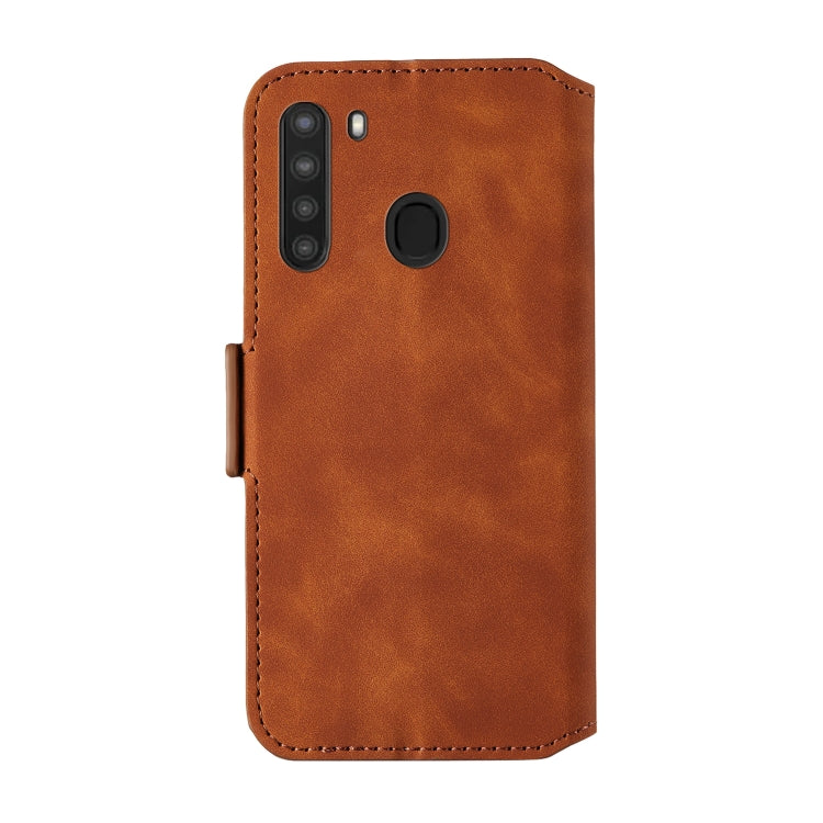 For Galaxy A21 Vintage Matte Oil-edge Horizontal Flip Leather Case with Bracket & Card Slots