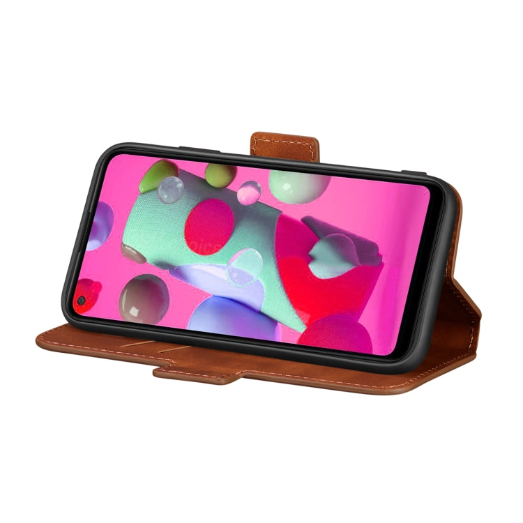 For Galaxy A21 Vintage Matte Oil-edge Horizontal Flip Leather Case with Bracket & Card Slots