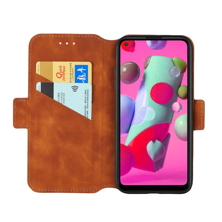 For Galaxy A21 Vintage Matte Oil-edge Horizontal Flip Leather Case with Bracket & Card Slots