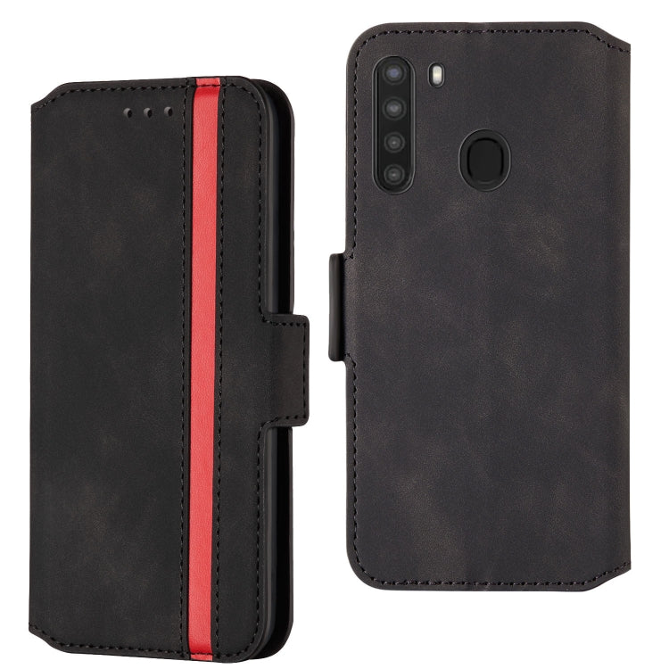 For Galaxy A21 Vintage Matte Oil-edge Horizontal Flip Leather Case with Bracket & Card Slots