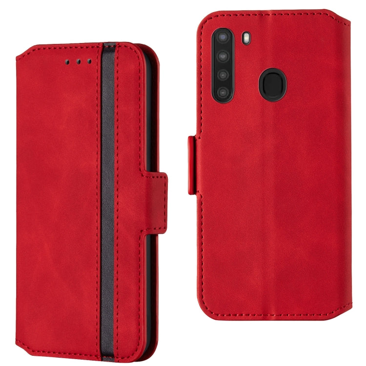 For Galaxy A21 Vintage Matte Oil-edge Horizontal Flip Leather Case with Bracket & Card Slots