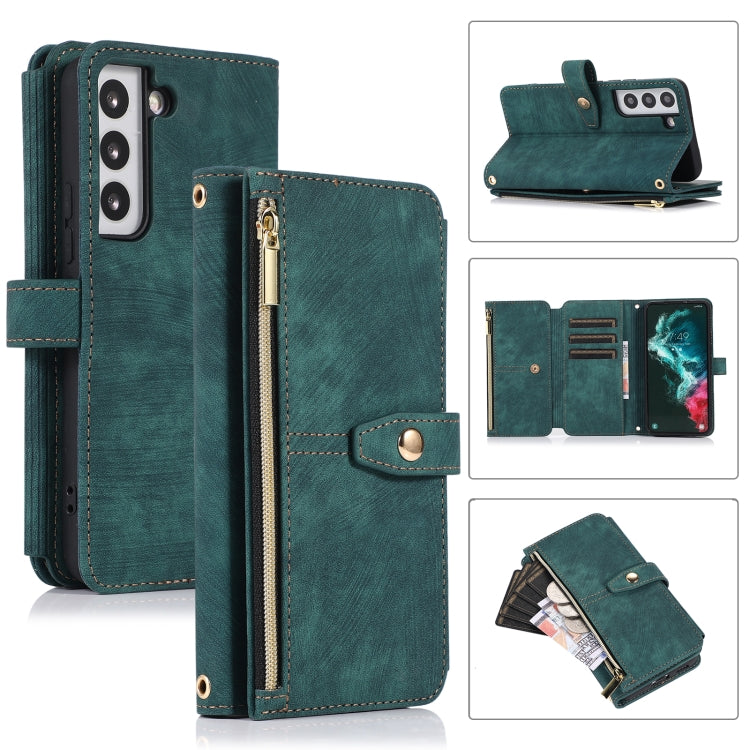 For Samsung Galaxy S23 5G Dream 9-Card Wallet Zipper Bag Leather Phone Case