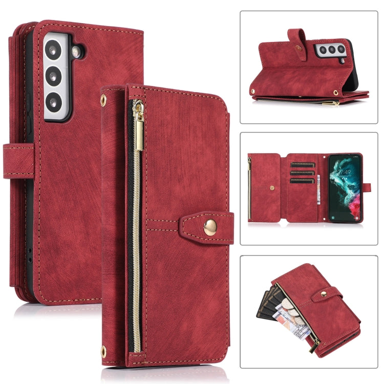 For Samsung Galaxy S23 5G Dream 9-Card Wallet Zipper Bag Leather Phone Case