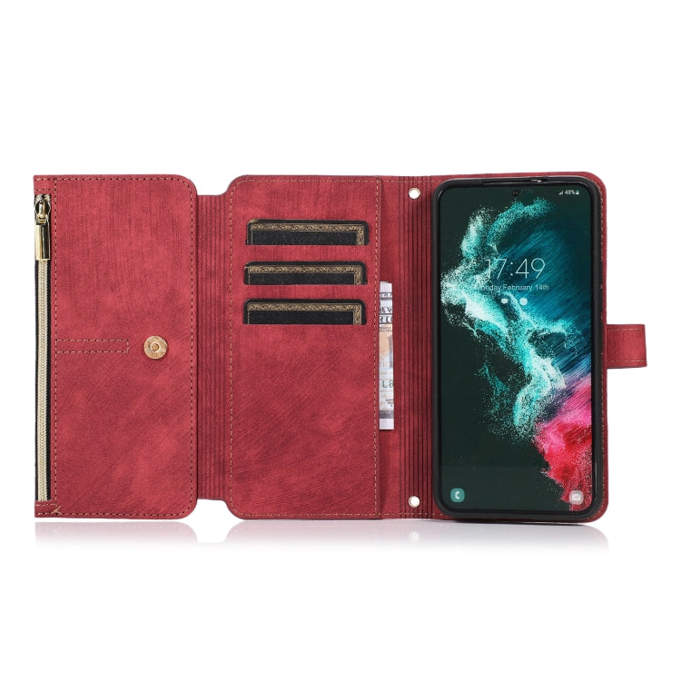 For Samsung Galaxy S23 5G Dream 9-Card Wallet Zipper Bag Leather Phone Case
