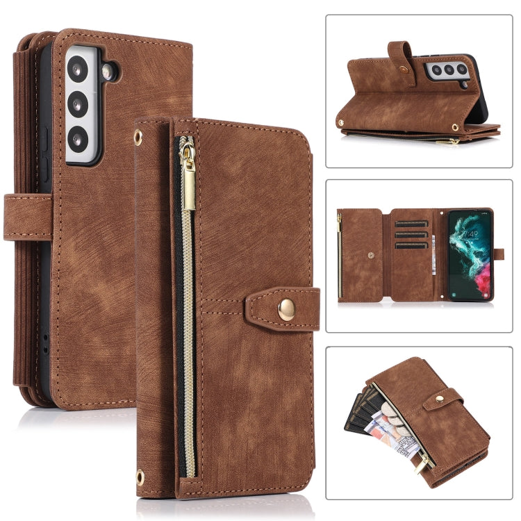 For Samsung Galaxy S23 5G Dream 9-Card Wallet Zipper Bag Leather Phone Case