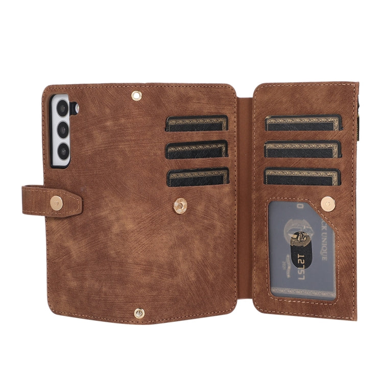 For Samsung Galaxy S23 5G Dream 9-Card Wallet Zipper Bag Leather Phone Case