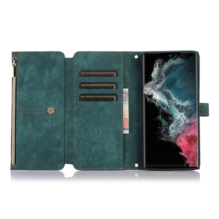 For Samsung Galaxy S23 Ultra 5G Dream 9-Card Wallet Zipper Bag Leather Phone Case
