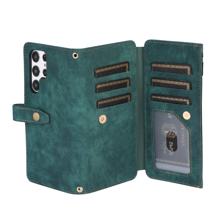 For Samsung Galaxy S23 Ultra 5G Dream 9-Card Wallet Zipper Bag Leather Phone Case