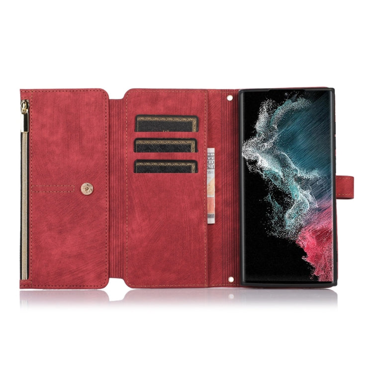 For Samsung Galaxy S23 Ultra 5G Dream 9-Card Wallet Zipper Bag Leather Phone Case