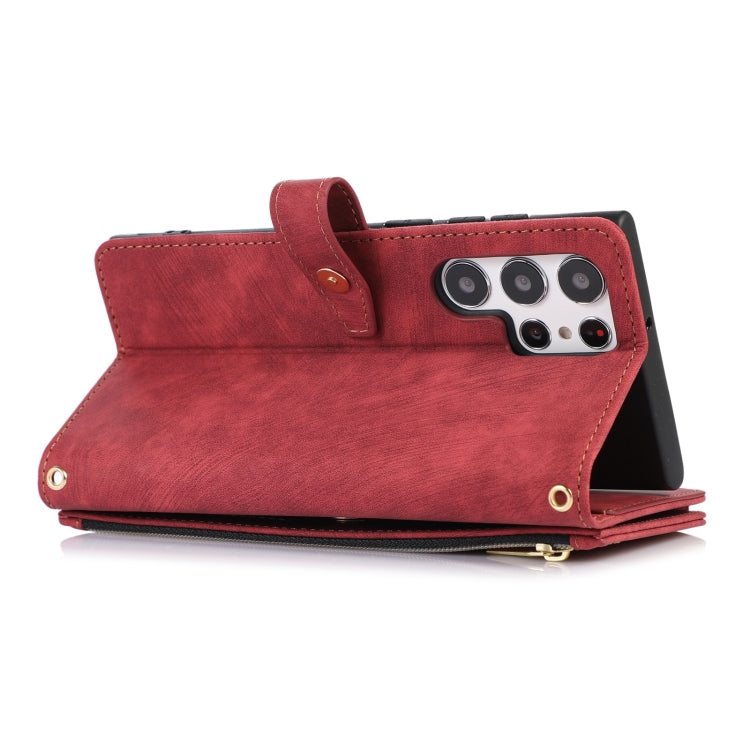For Samsung Galaxy S23 Ultra 5G Dream 9-Card Wallet Zipper Bag Leather Phone Case