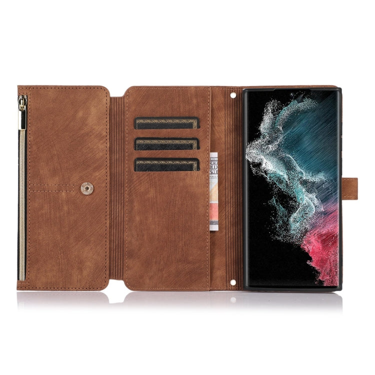 For Samsung Galaxy S23 Ultra 5G Dream 9-Card Wallet Zipper Bag Leather Phone Case