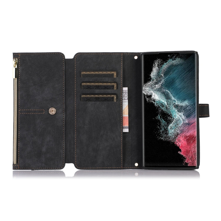 For Samsung Galaxy S23 Ultra 5G Dream 9-Card Wallet Zipper Bag Leather Phone Case