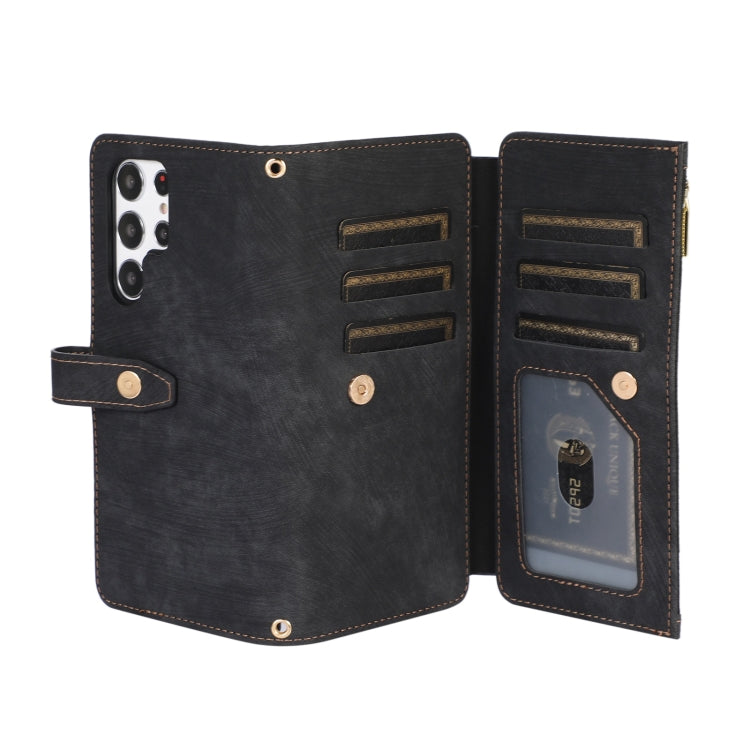 For Samsung Galaxy S23 Ultra 5G Dream 9-Card Wallet Zipper Bag Leather Phone Case