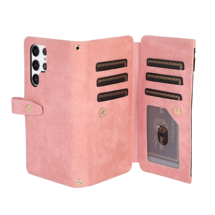 For Samsung Galaxy S23 Ultra 5G Dream 9-Card Wallet Zipper Bag Leather Phone Case
