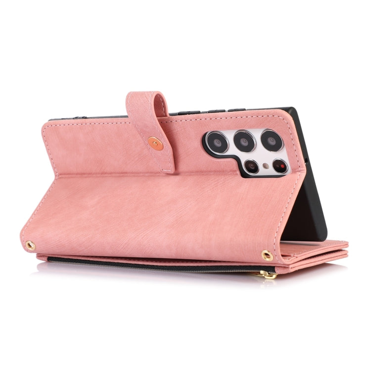 For Samsung Galaxy S23 Ultra 5G Dream 9-Card Wallet Zipper Bag Leather Phone Case