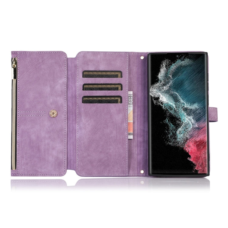 For Samsung Galaxy S23 Ultra 5G Dream 9-Card Wallet Zipper Bag Leather Phone Case