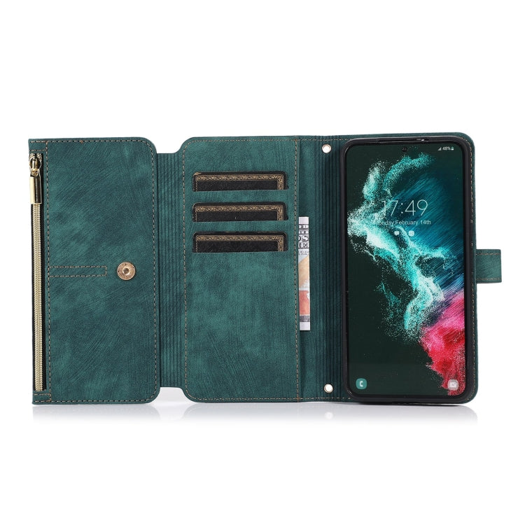 For Samsung Galaxy S22 5G Dream 9-Card Wallet Zipper Bag Leather Phone Case