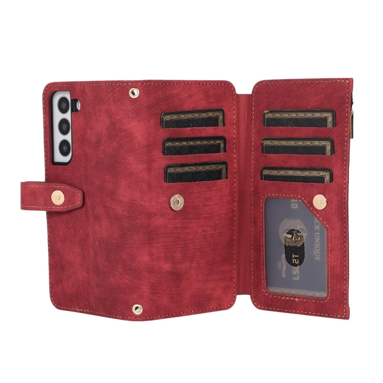For Samsung Galaxy S22 5G Dream 9-Card Wallet Zipper Bag Leather Phone Case