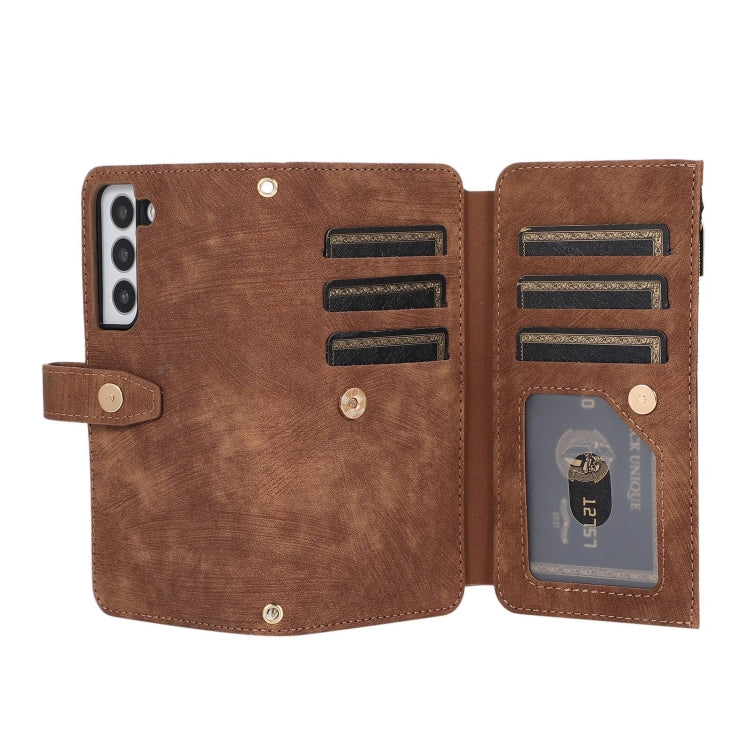For Samsung Galaxy S22 5G Dream 9-Card Wallet Zipper Bag Leather Phone Case