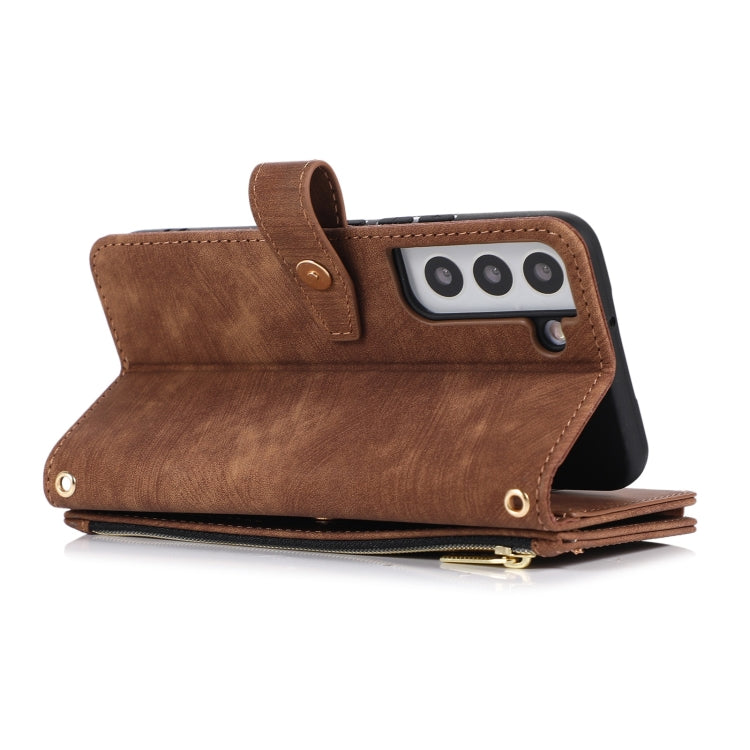 For Samsung Galaxy S22 5G Dream 9-Card Wallet Zipper Bag Leather Phone Case