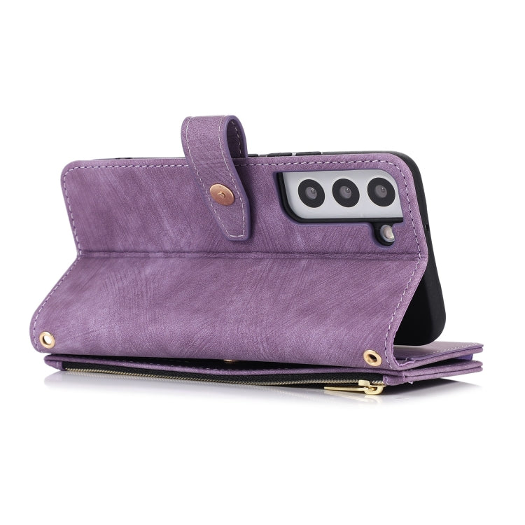 For Samsung Galaxy S22 5G Dream 9-Card Wallet Zipper Bag Leather Phone Case